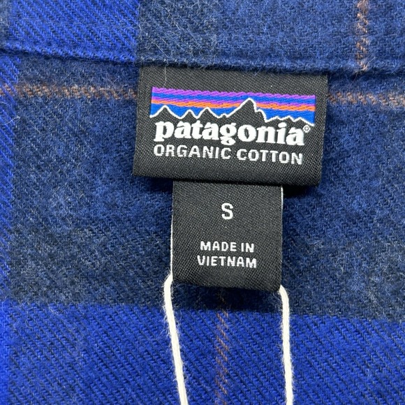 Patagonia Fjord Flannel Shirt Women Size Small Blue Plaid Long Sleeve NEW - Picture 3 of 10